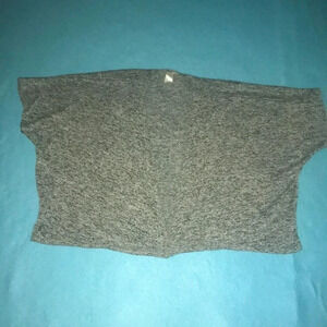 LUNA Chix heather gray knit short sleeve open front cardigan USA made size S/M